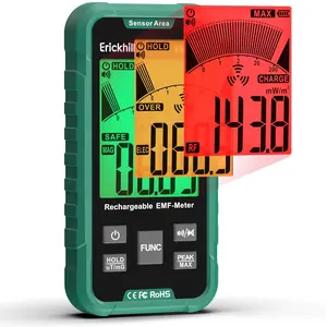 3-in-1 Portable EMF Detector, EMF Meter & Radiation Detector for RF, EF, MF and WiFi Signal - EMF Reader with 3-Color Sound-Light Alarm, Rechargeable Battery for Home, Office and Ghost Hunting