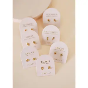 Zodiac Gold Post Earrings