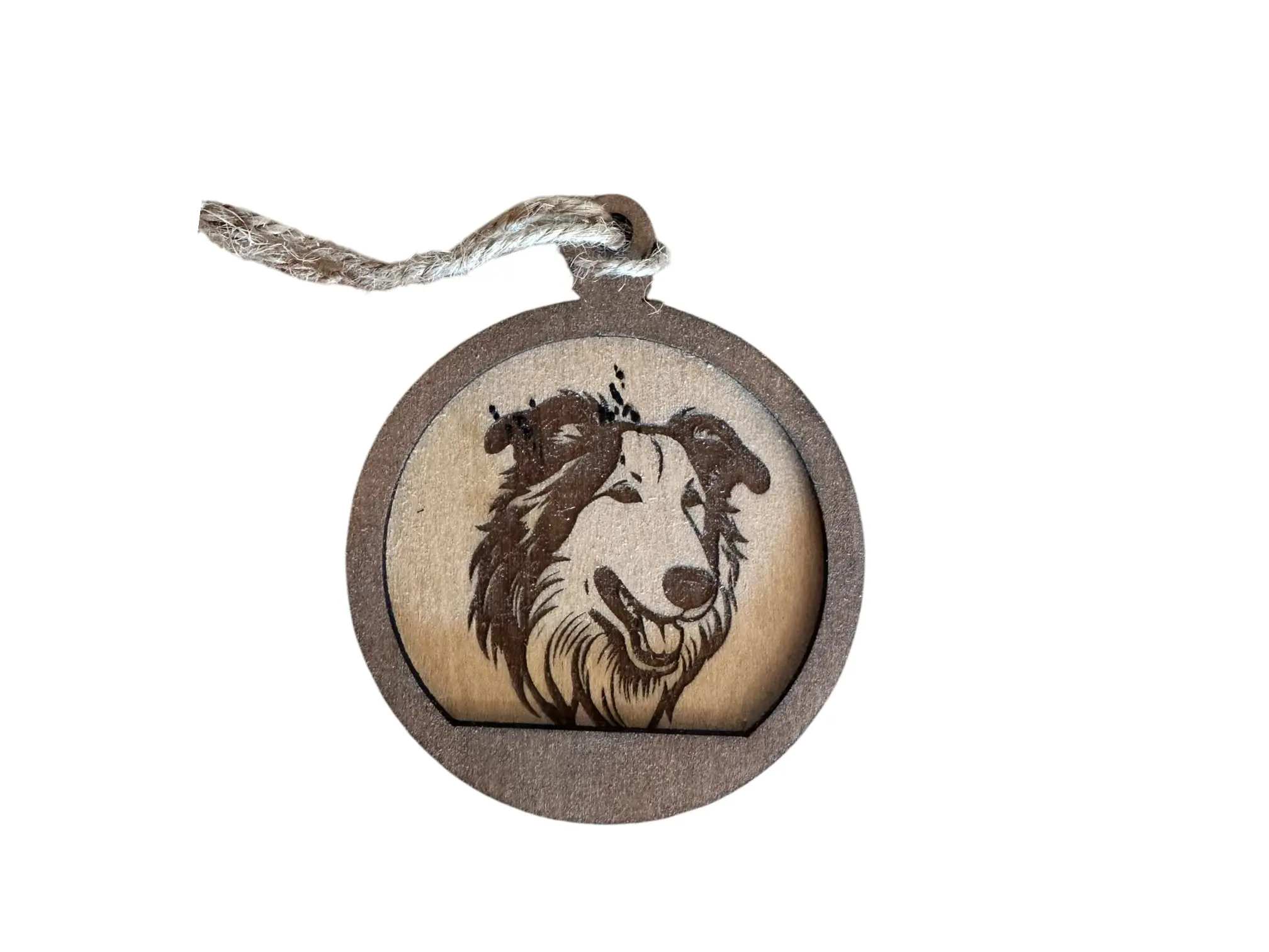 Laser-Engraved Wooden Collie / Sheltie Ornament