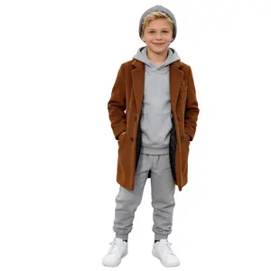 Men's and women's jackets, autumn and winter mid length jackets, suitable for children with a height of 90-160cm, Western university style jackets, winter warm jackets