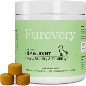 Furevery Hip & Joint Supplement for Dogs - Advanced Joint Support with Glucosamine, Chondroitin, Hemp, Turmeric & MSM - Boosts Mobility & Flexibility - Suitable for All Breeds - 9oz Jar