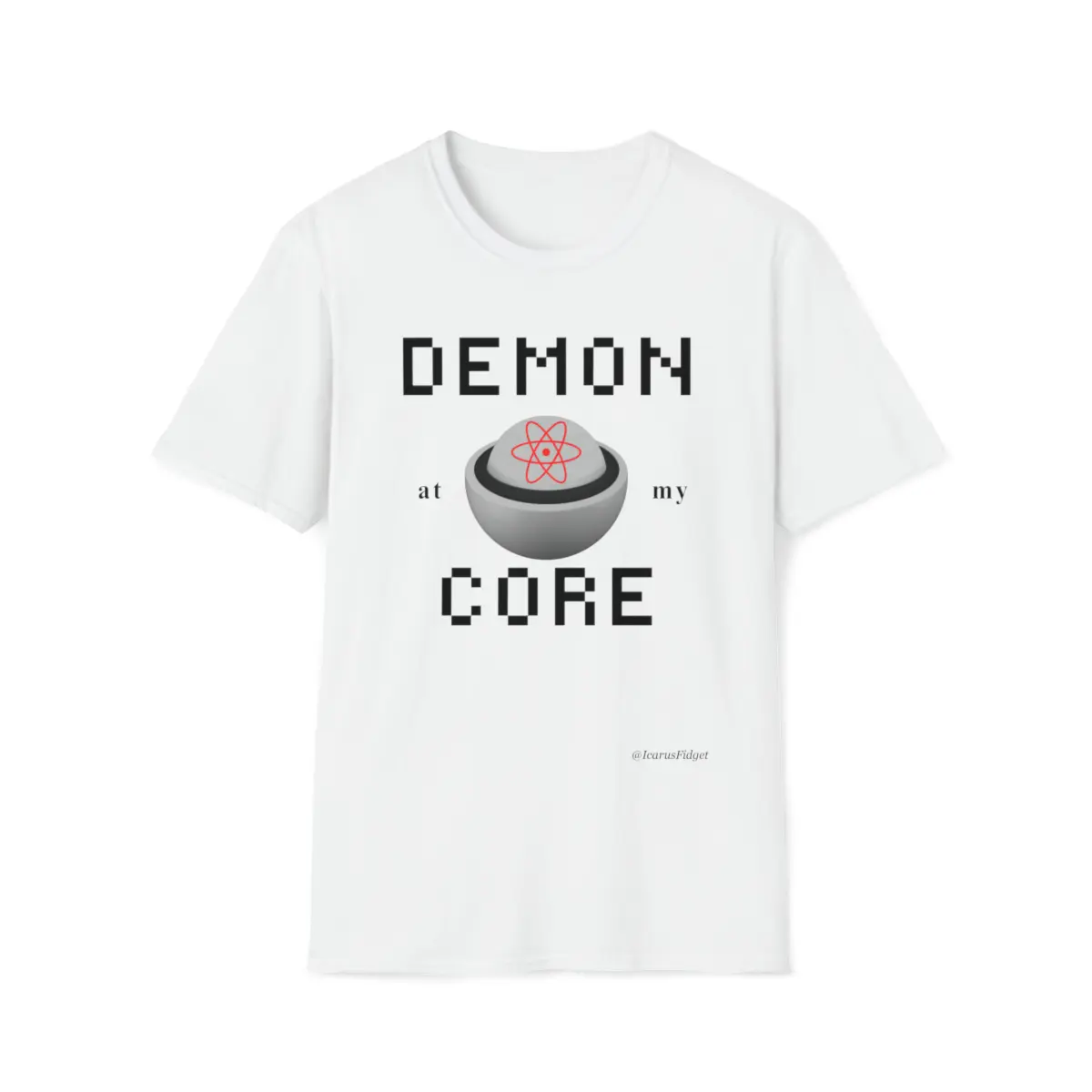 Demon at My Core Fitted T-Shirt for Men with Letters Pattern, Short Sleeves, Crew Neck, Casual Style, Summer Season - Comfortable Eurofit Design