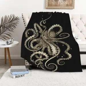 Octopus Throw Blankets is Super Soft and Warm,The Lightweight Flannel Blankets is For All-Season Use 60"x50"For Kids