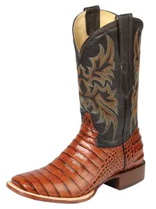 El General Rodeo - Printed Caiman Leather Boots - Cogñac 44939
