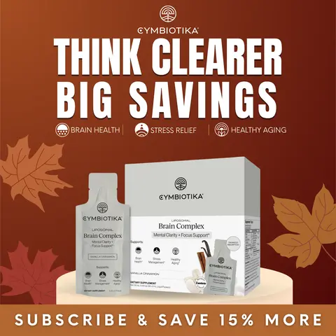 Liposomal Brain Complex | 26 Packets | 25% Better Focus & 27% Less Stress | Memory, Clarity & Healthy Brain Aging | Clinically-Studied Zembrin | Rhodiola, Bacopa & Huperzine A | Plant-Based | Third-Party Tested