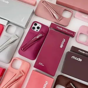 Rhode Silicone 2026 New Rhode Lip Gloss Holder Cell Phone Case for IP 17 16 15 14 13 12 11 Pro ProMax Plus, Soft Silicone Cover with Box and Lipstick For iPhone GirlsLip Balm Phone Case Compatible with Peptide Lip Treatment