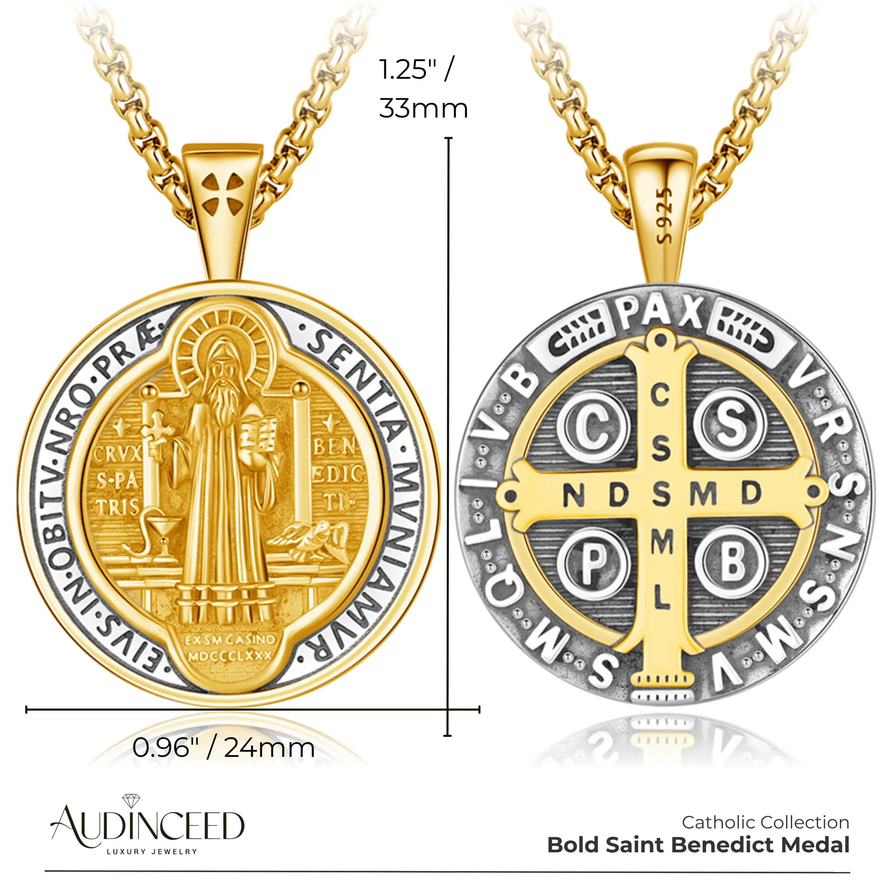 Gold-Plated S925 Sterling Silver - Bold Font