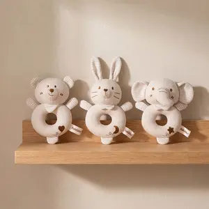 Squishy Teething Rattle Baby toy, baby essentials, Infant Girl Boy Learning Toys Newborn Soft Handbell Grab Shaker Crinkle Paper, Bell, Sensory Travel Accessories for 0 3 67 12 Months