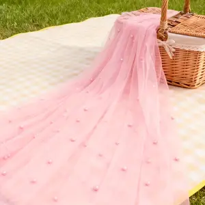 2-Piece Pearl Mesh Tablecloth Set, Multi-Color Options, Perfect for Decoration, Birthday Parties, Dessert Tables, Bridal Showers, Christmas, New Year