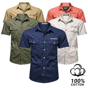 SummerVibes summer new men's short sleeved shirt outdoor casual versatile workwear multi pocket shirt