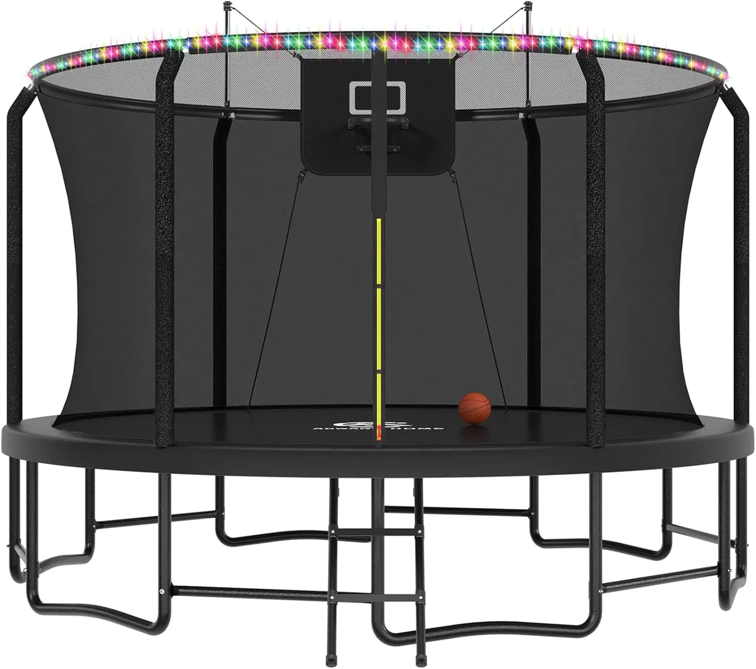 ACWARM HOME Trampoline Outdoor15FT Trampoline with Basketball Hoop and LED Lights, Recreational Trampolines for Kids and Adults with Enclosure Net & Ladder, ASTM Approved