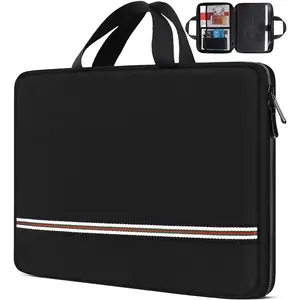 Laptop Sleeve Case 15.6 inch, TSA Protective Laptop Cover Durable Water Resistant Briefcase Computer Carrying Bag Compatible for HP, Dell, Acer, Asus, Lenovo, Notebook, Black