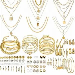 108-piece Western jewelry set, women's fashion jewelry, necklace, bracelet, ring and earring set, women's fashion jewelry, Valentine's Day, birthday and party gift set.