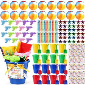 18/24/36 Sets End of Year Buckets Gift Bulk, Student Summer Pool Party Favors with Cards-Various Sets with Different Accessories from Teacher for Kids Preschool Kindergarten Class Rewards Summer Birthday Graduation Party Supplies Holiday Summervibe outdoo