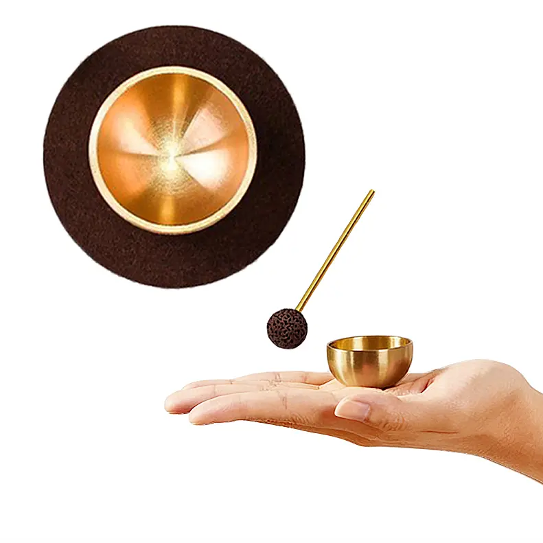 Mini Singing Bowl Set with Striker & Cushion - Compact & Easy to Carry Lightweight Percussion Instrument, 2 Calming Sound Tools for Meditation, Versatile for Everyday Use, Thoughtful Gift Idea to Create a Relaxing Moment