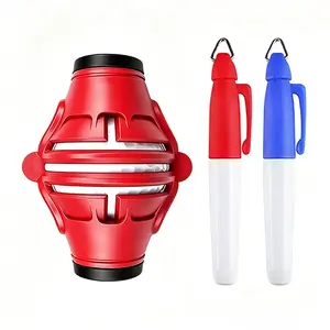 Golf Ball Line Marker Tool, 360° Rotating Aiming Assistant, 5 Line Options, Golf Putter Practice Template, Includes 2 Markers