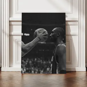 Kobe Bryant Lock In Motivational Wall Art, Black & White Basketball Poster, Sports Art