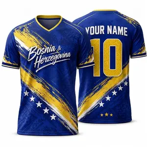 [Custom Name & Number] Personalized Bosnia Soccer Jersey, Custom Bosnia And Herzegovina Jersey, Bosnian Football Shirt, Custom Name Number Fan Jersey