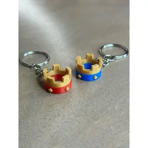 2pcs Clash Crown Keychains Royale - Fun Red and Blue Gold Crowns For Display,Fun and Design, Exclusive Red and Blue Color Scheme, A Gift for Family Members, Or A Birthday Present.Keychain Set