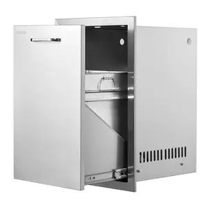 Outdoor Kitchen Propane Tank Drawer, Stainless Steel Pull-Out Trash Drawer With Handle, 16 X 24.4 X 16 Inches, Weather-Resistant Storage For Outdoor Kitchen, BBQ Island, Grill Station, And More