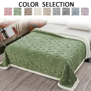 Geometric Pattern Tufted Throw Blanket, Dual-Sided Thick Warm King Queen Blanket, Soft Skin-Friendly Comfort, Anti-Static