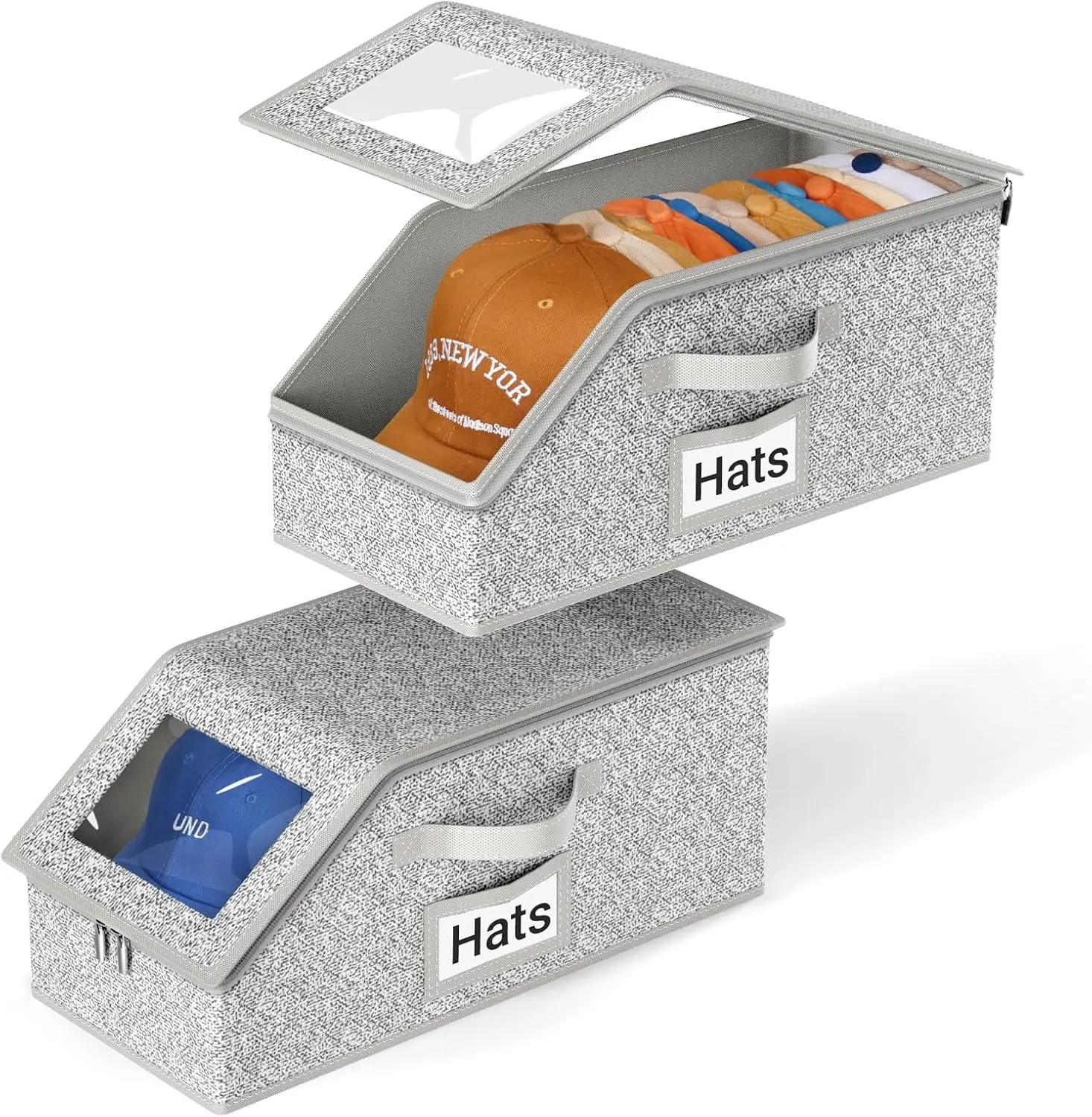 1 Hat Storage Box, Stackable Wardrobe Hat Storage Box, Hat Organiser And Cowboy Hat Box, Dustproof Hat Rack, Suitable For Baseball Caps, Home Hat Storage And Also For Shoes And Socks.