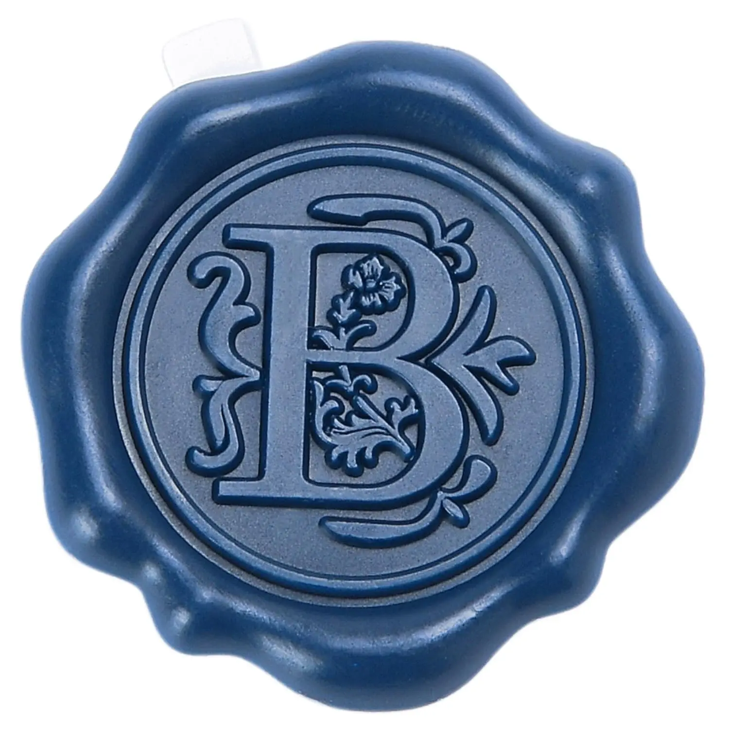 Navy Blue Initial Alphabet Adhesive Wax Seal Stickers 50-Pack Letter B