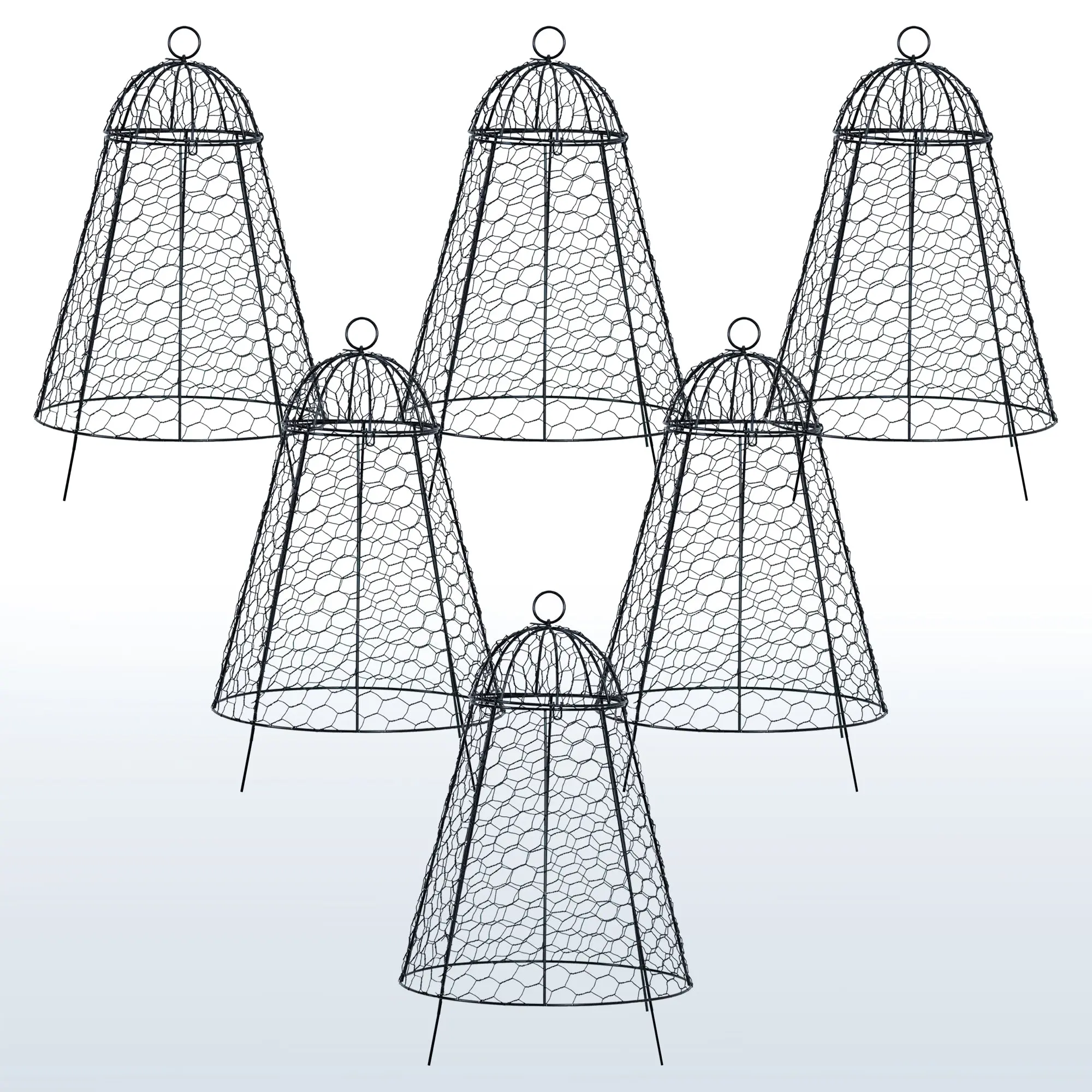VIVO Life Finds Metal Hardware Cloth Outdoor Garden Cloche Set (Pack of 6) - Removable Tops, Exceptional Plant Protection for Versatile Gardening Use, Pack Of Six