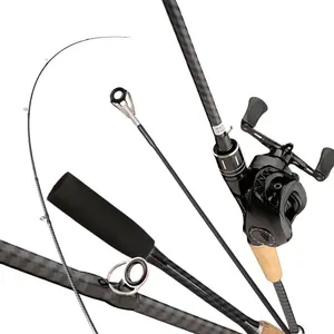 Long Casting Rod Set - Carbon Fiber Rod + Aluminum Alloy Reel - 7.2:1 Speed Ratio - 10 Levels of Drag - Suitable for Freshwater and Saltwater Fishing - Suitable for Bass, Trout, and Redtail - Suitable for Outdoor Fishing Enthusiasts