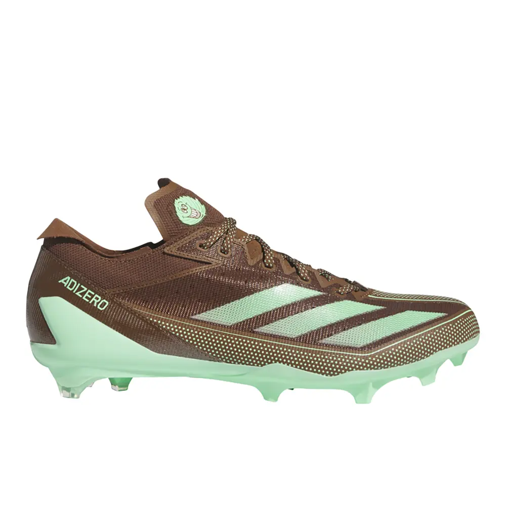 adidas Mens Adizero Electric Snack Attack American Football Sneakers Shoes - Brown, Green