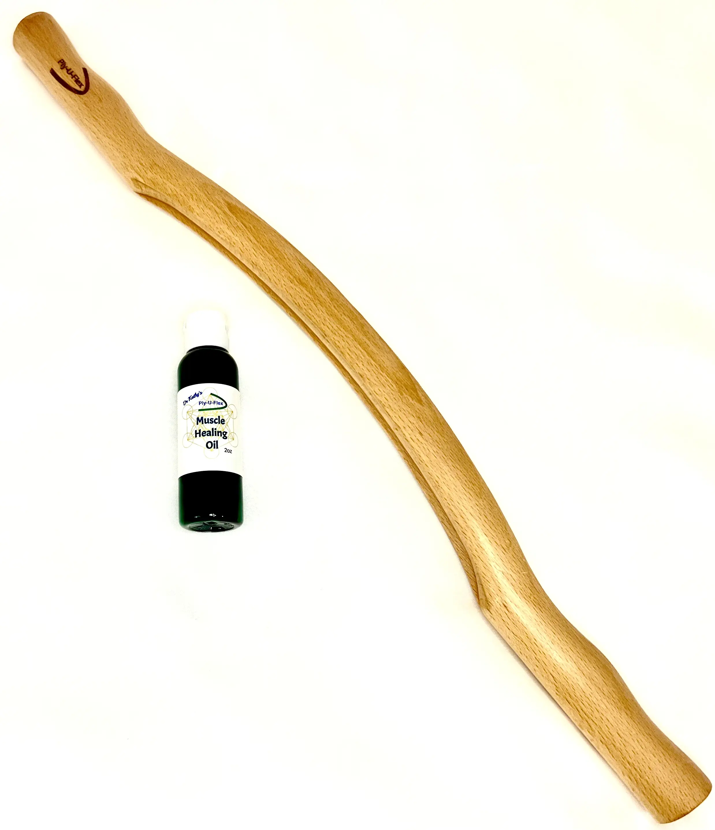 PlyUFlex Massage Stick 21" with Muscle Healing Oil 2oz