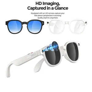 Video Recording Smart Glasses, Wearable Smart Glasses, with 2MP Anti-Shake Camera,1080P Video AI Glasses, 3 Lens(Sunglasses, Anti Blue, Gradient),270Mah Battery Sunglasses, Support AI Translation, BT Calling, Portable Sports Eye wear