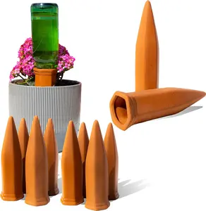 Terracotta Self-Watering Spikes, 10-Pack Automatic Plant Waterer for Indoor & Outdoor Garden Irrigation Equipment