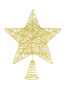 Christmas Tree Topper, 10" Glittering Xmas Star Treetop for Holiday Indoor Ornament Christmas Tree Decoration (Gold/Silver)