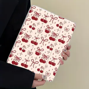 Cherry & Bow Pattern Tablet Case, Auto Wake/Sleep Tablet Protective Cover, Tablet Protector Compatible with iPad 10th, iPad Air 11 Inch iPad Pro, Tablet Accessories