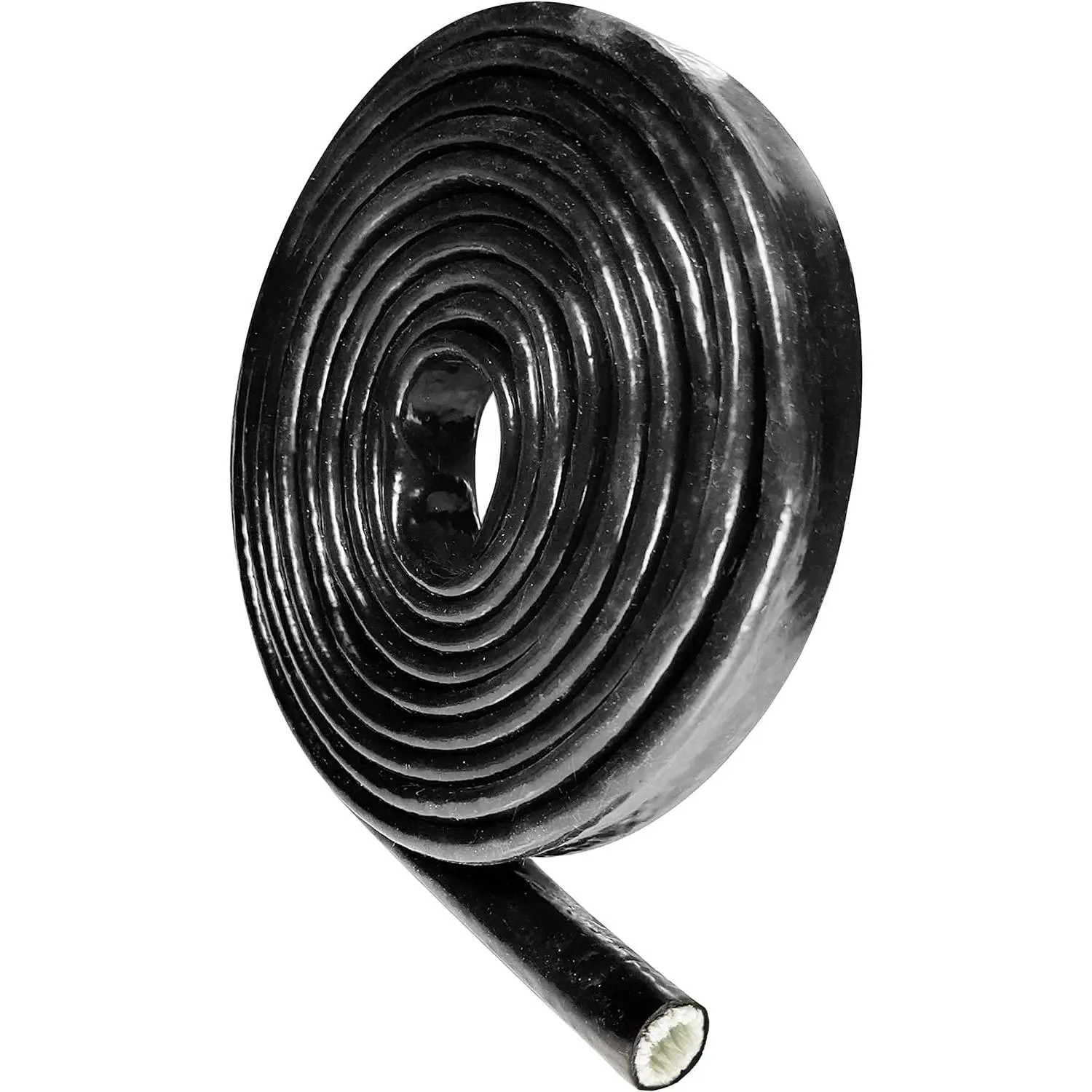 3/8 ID Heat Shielded Fire Thermo Armor Fire Sleeve  Coated Fiberglass for Hose Lines & Electrical Wiring Black, 5
