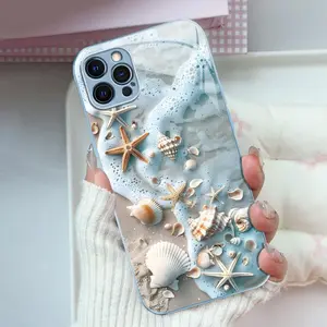 Summer Beach Vibe: Seashell & Starfish Phone Case — Shockproof Glossy Cover for 【iPhone 12 Pro】666
