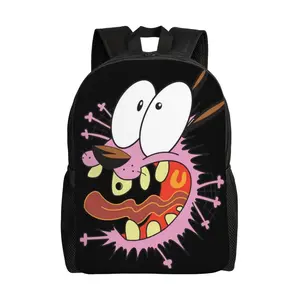 Large capacity Courage the cowardly dog Travel Backpack Sturdy Laptop Courage the cowardly dog plush Backpacks Carry On Courage the cowardly dog merch 17 In Backpack Funny Casual Daypack Business Work Bag birthdays, parties gifts