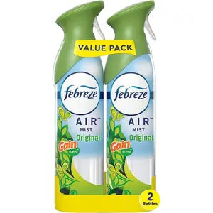 Air Mist Air Freshener Spray, Odor-Fighting Room Spray, Air Fresheners for Home and Bathroom and Kitchen, Aerosol Can, Gain Original Scent, 8.8oz, 2 Count