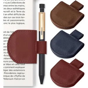 Magnetic Pen Holder for Notebook - 3 Pcs Leather Magnetic Bookmarks Holder for Reading, Great Gifts for Book Lovers Bookish, Standard Size