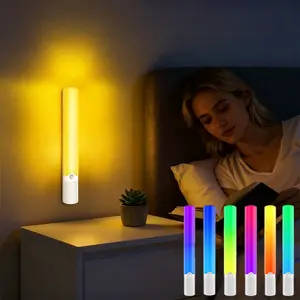 Smart Magnetic Motion Sensor Light, Multiple Color Lighting Modes, USB Rechargeable, Ideal for Home Kitchen Closet Hallway Gift Choice