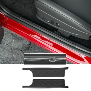 powoq Interior Door Sill Protector Compatible with 2020-2025 Palisade Door Sill Guard TPE Car Threshold Protector Entry Guard Replacement for 2020-2025 Palisade Accessories