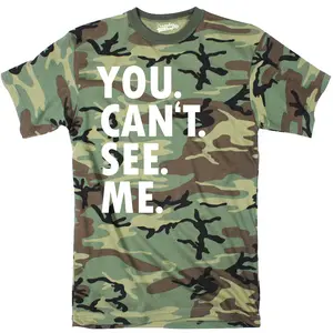 Mens You Cant See Me T shirt Funny Hunting Camouflage Sarcastic Adult Humor Tee Mens Funny T Shirts Cool Vintage Fashion T-Shirt Gift Classic Menswear Funny Hunting Short Sleeve Novelty Tees for Guys Camo