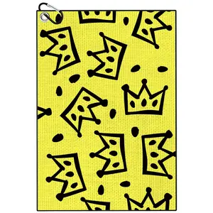 Golf Towel with Cheese Crown Design, Ultra-Fine Polyester Fiber, Soft Waffle Pattern, Suitable for Golf Bags, Men & Women, Golf Accessory