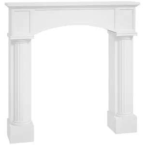 HOMCOM Modern Fireplace Mantel, Freestanding Fireplace Surround for Electric Fireplaces, 43.3" W x 42.8" H, White