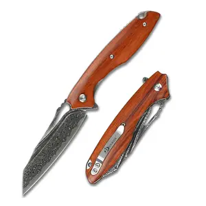 SDOKEDC Knives Damascus Pocket Knife Gifts For Men Flipper Folding knife Camping Survival Gear Edc tools fishing knifes