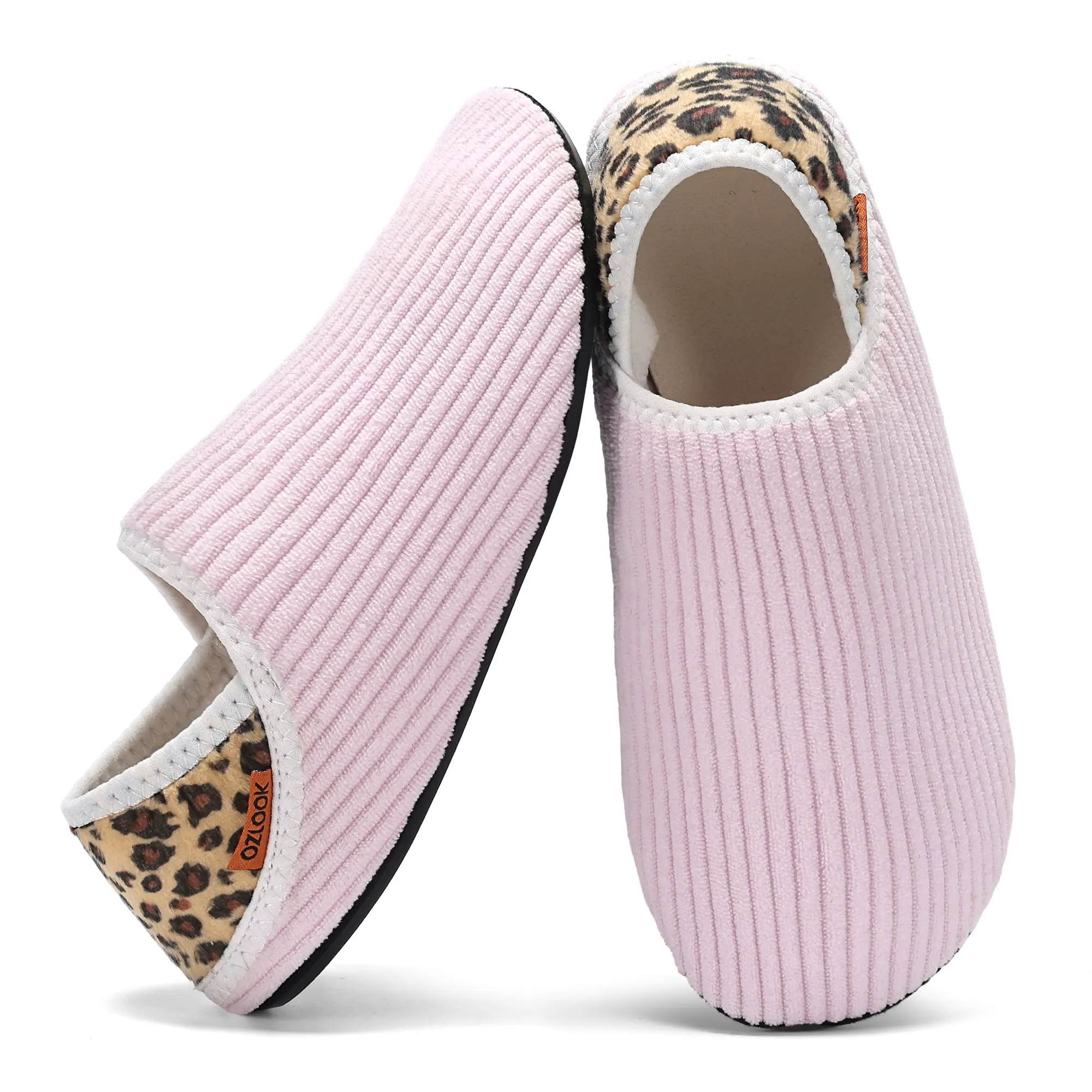 Unisex Fuzzy Casual Slip-On House & Walk Shoes, Machine-Washable Foldable Non-Slip Indoor-Outdoor Walking Slippers with Barefoot Comfort for Travel, Bedroom, Black Gift Option