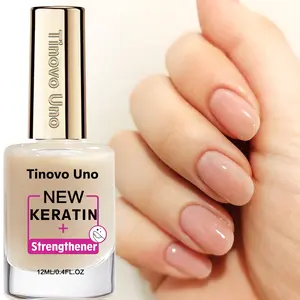 Tinovo Uno Natural Nail Strengthener, Nail Liquid, NEW Keratin Treatment Hardener, Alcohol-Free, Smooth Finish, Contains Vitamin E, Nail Care, Fast Air Natural Dry, No Need Lamp Baking, Alcohol Free, Protect and Nourish the Weak, Broken, Brittle Nails