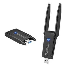 300Mbps High-Speed USB Wireless WiFi Adapter with Dual Antennas, High Gain 2.4GHz/5GHz Dual Band for PC Desktop Laptop, Compatible with Windows XP to 11