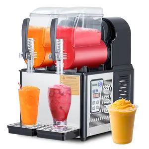 【GARVEE】Commercial Slushie Machine with Dual or Single Stainless Steel Tanks (3L to 8L Capacity), 300W to 500W Power, Self-Cleaning Feature, Ideal for Frozen Drinks, Coffee Shops, Restaurants, Bars